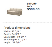 IKEA EKTORP Sofa, Nordvalla dark beige