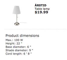 IKEA ÅRSTID Table lamp, nickel plated, white