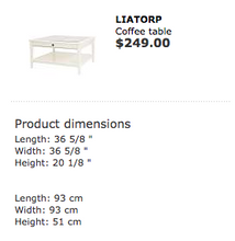 IKEA LIATORP Coffee table, white, glass