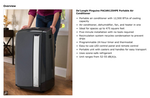 Delonghi 12,500 BTU Portable 4-in-1 Air Conditioner