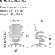 Herman Miller Aeron Chair - PostureFit lumbar support - Size B (Medium)